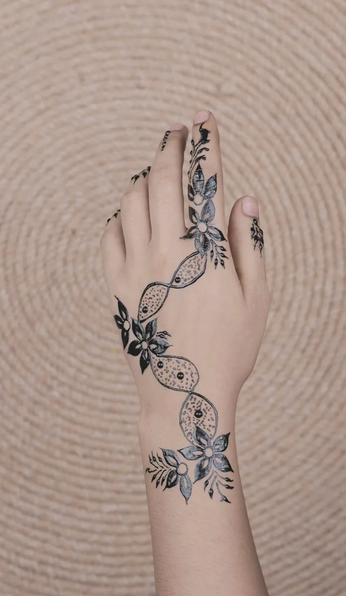 Tatouage fineline floral réalisé par Rémi Shade — Skin Tattoo Lyon